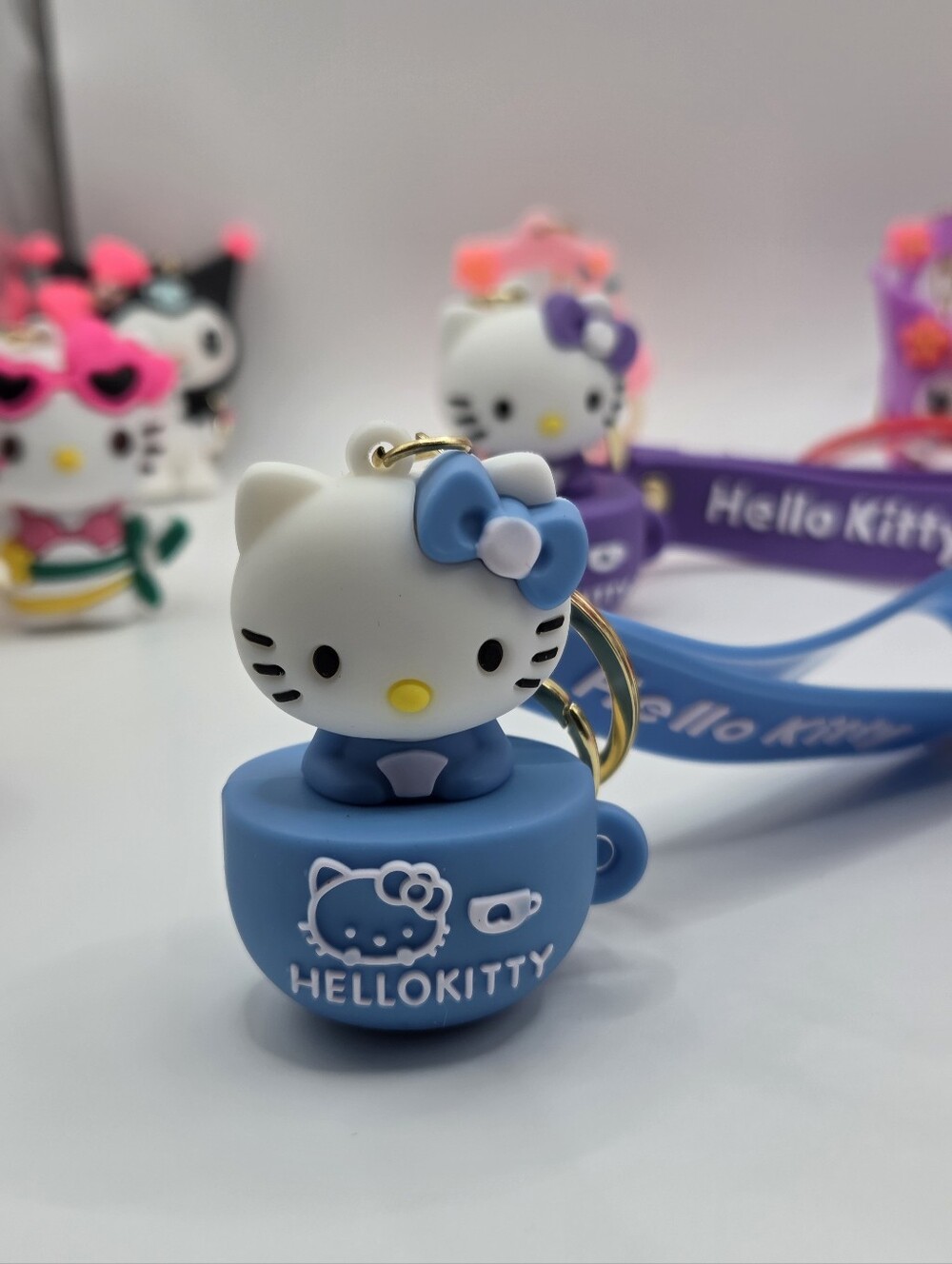 New Hello Kitty "KITTY" In A Cup Assorted Colors Keychains - Picture 3 of 12